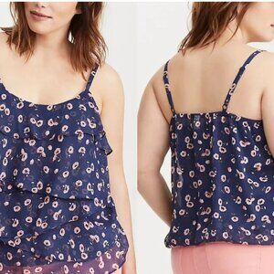 Torrid Ruffle Chiffon Banded Bottom Tank